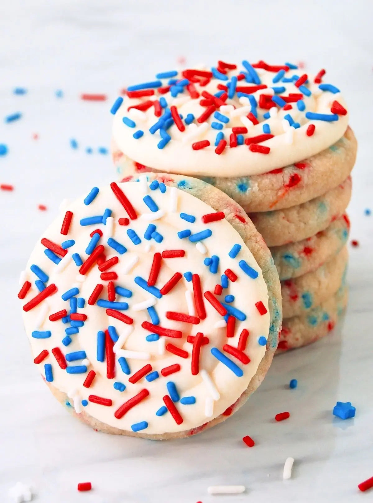 Red, White, & Blue Sugar Cookies (Crumbl Copycat) - Birchberry