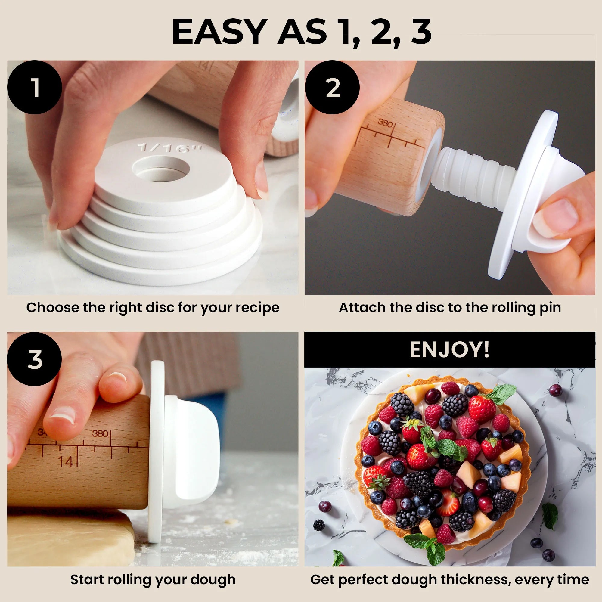 How to use the Birchberry Adjustable Rolling Pin