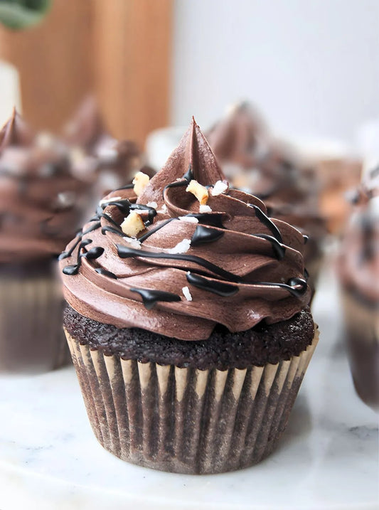 Stuffed German Chocolate Cupcakes