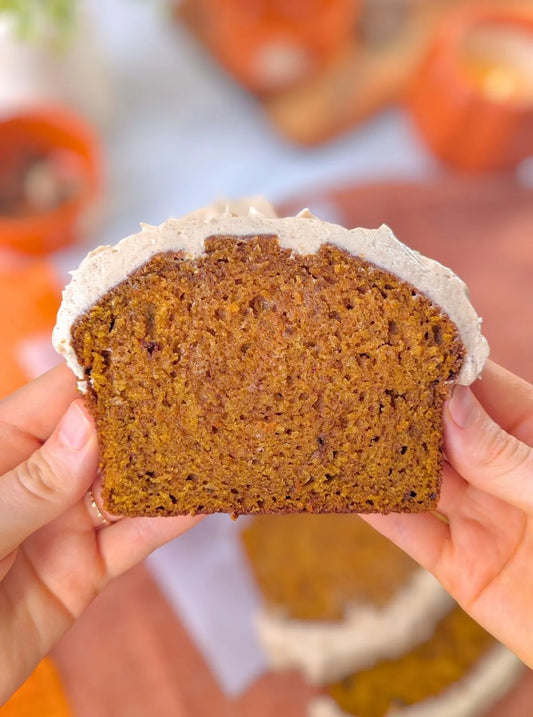 pumpkin bread with brown butter frosting