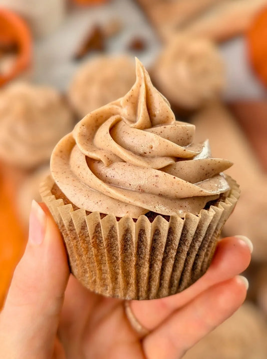 Pumpkin Cupcakes with Brown Butter Frosting by Birchberry